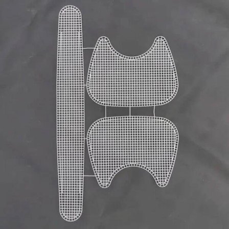 İkili Kedi Model Plastik Kanvas Beyaz