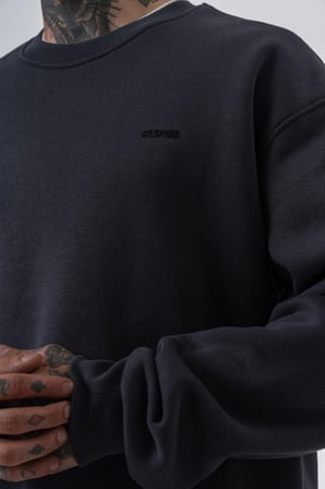 Erkek Respire Yazı Detaylı Basic Oversize Sweatshirt Füme