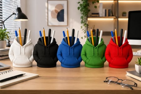 Hoodie Tasarımlı Kalemlik | Kapüşonlu Masaüstü Kalem Organizeri