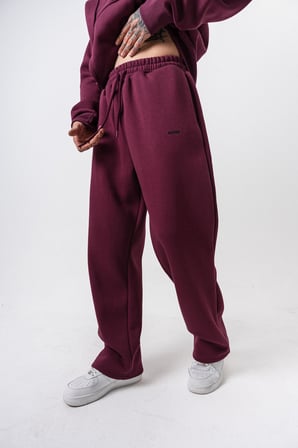 Erkek Respire Yazı Detaylı Basic Baggy Eşofman Altı Vişne