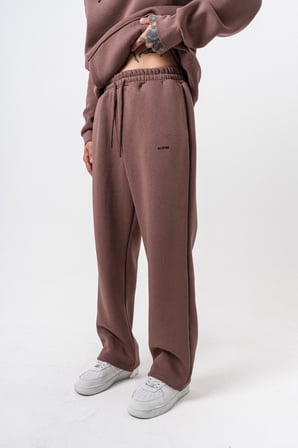 Erkek Respire Yazı Detaylı Basic Baggy Eşofman Altı Kakao
