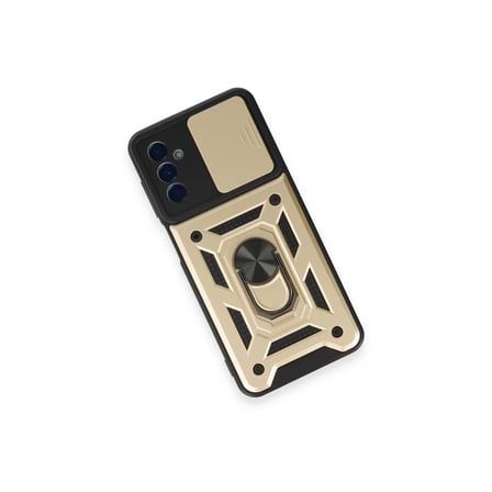 Samsung Galaxy M14 5G Kılıf Pars Lens Yüzüklü Silikon - Gold