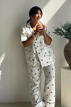 Müslin Biyeli Fiyonk Pantolon Takım