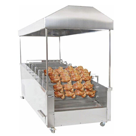 Pimak Kömürlü Yatay Tip Piliç Makinesi 8+8 şiş 40+40 Piliç