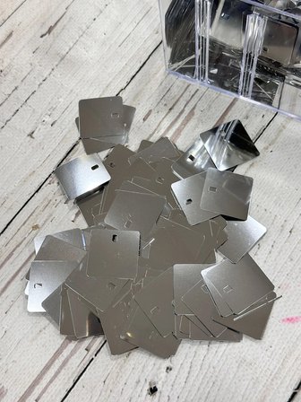 Kare Pul Çanta, Supla Pulu 25 gr 30X30 mm (3X3 cm)  2 Gümüş