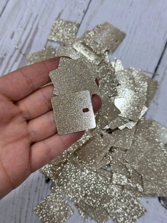 Kare Simli Pul Çanta, Supla Pulu 25 gr 30X30 mm (3X3 cm)  1 Simli Bej