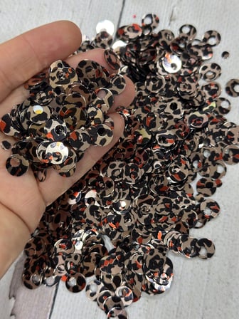 10 mm (1 cm) Pul Çanta, Supla, Patik Pulu 25 gr 13 Leopar