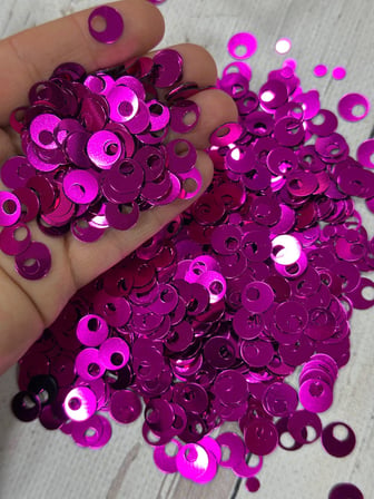 10 mm (1 cm) Pul Çanta, Supla, Patik Pulu 25 gr 14 Fuşya
