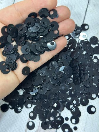 10 mm (1 cm) Pul Çanta, Supla, Patik Pulu 25 gr 15 Siyah