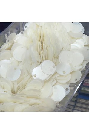 20 mm (2 cm) Pul Çanta, Supla, Patik Pulu 25 gr 49 Sedef Görümlü Krem