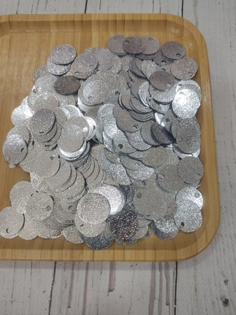 20 mm (2 cm) Gofrajlı Pul Çanta, Supla, Patik Pulu 25 gr 3 Gofrajlı Gümüş
