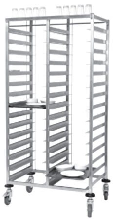 Pimak Mutfak Bulaşık Arabası Küvet Taşıma 1/1 44 x 63 x 172 (cm) 