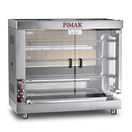 Pimak Kollu Setüstü Piliç Çevirme Makinesi 3 Şiş 15 piliç Tüplü
