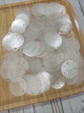 30 mm (3 cm) Gofrajlı Pul Çanta, Supla, Patik Pulu 25 gr 1 Gofrajlı Ekru