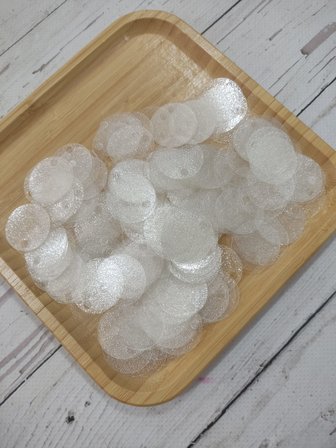 30 mm (3 cm) Gofrajlı Pul Çanta, Supla, Patik Pulu 25 gr 1 Gofrajlı Ekru