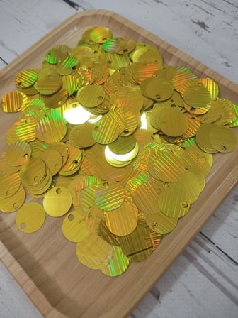 20 mm (2 cm) Hologram/Yanardöner Pul Çanta, Supla, Patik Pulu 25 gr 20 Gold Hologram