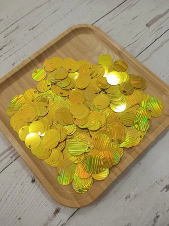 20 mm (2 cm) Hologram/Yanardöner Pul Çanta, Supla, Patik Pulu 25 gr 20 Gold Hologram