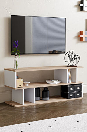 Selya TV Sehpası Beyaz Meşe