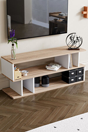 Selya TV Sehpası Beyaz Meşe