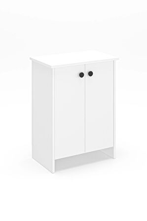 Dorta Mutfak Dolabı 2 Kapaklı 3 Raflı Kahve Köşesi Kiler Dolabı Beyaz