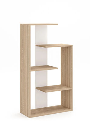 Luma Kitaplık Beyaz Meşe