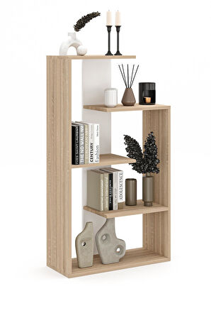 Luma Kitaplık Beyaz Meşe