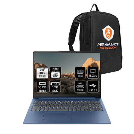 Lenovo IdeaPad Slim 3 i5 13420H 16GB 1TB SSD 15.3" WUXGA FDOS Taşınabilir Bilgisayar & PER4 Çanta