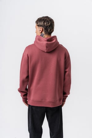 Erkek Respire Yazı Detaylı Kapüşonlu Basic Oversize Hoodie Gül