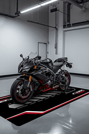 CBR 500R Motor Matı Süngerli Kaymaz Dot Taban Dijital Baskı Motor Halısı MTR0004