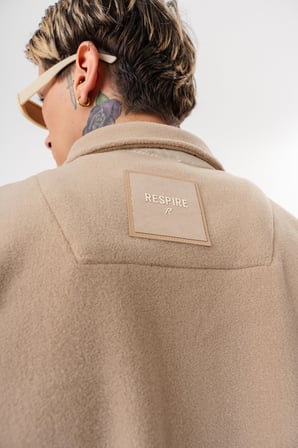 Erkek Zip Oversize Polar Ceket Bej
