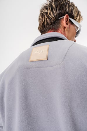 Erkek Zip Oversize Polar Ceket Gri