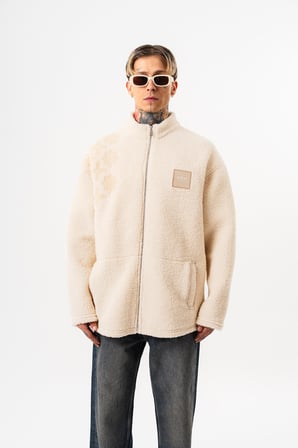 Erkek ABSTD Zip Oversize Teddy Ceket Ekru