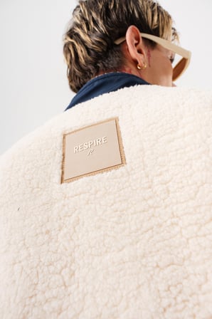 Erkek Zip Oversize Teddy Ceket Ekru