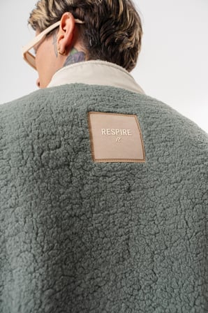 Erkek Zip Oversize Teddy Ceket Yeşil