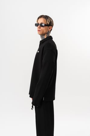 Erkek Yarım Fermuarlı Modal Sweatshirt Siyah