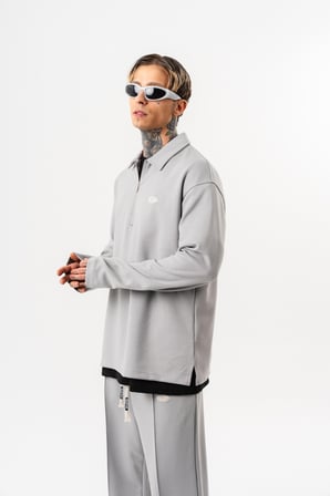 Erkek Yarım Fermuarlı Modal Sweatshirt Gri