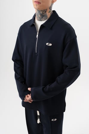 Erkek Yarım Fermuarlı Modal Sweatshirt Lacivert