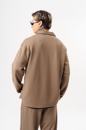 Erkek Yarım Fermuarlı Modal Sweatshirt Vizon