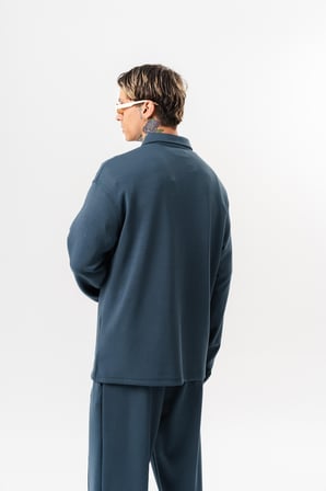 Erkek Yarım Fermuarlı Modal Sweatshirt Petrol