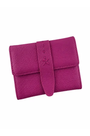 Kadın Hakiki Deri Pembe Renk Çıtçıtlı Kartlık Ve Cüzdan