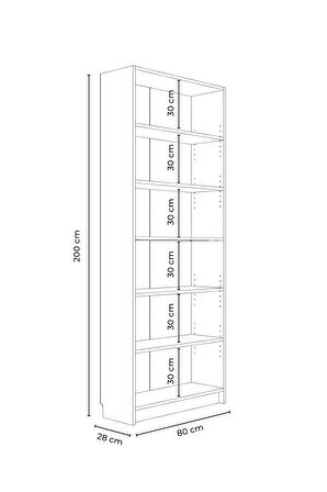 Bili Kitaplık 5 Raflı Geniş Çok Amaçlı Ofis Salon Kitap Dosya Rafı Beyaz