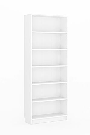 Bili Kitaplık 5 Raflı Geniş Çok Amaçlı Ofis Salon Kitap Dosya Rafı Beyaz