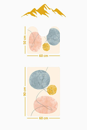 Modern Desenli Dijital Baskı 3’lü Banyo Paspas Takımı Yıkanabilir Kaymaz Tabanlı Klozet Takımı KLZ0005