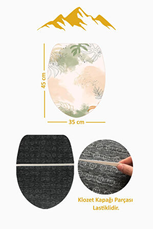Modern Desenli Dijital Baskı 3’lü Banyo Paspas Takımı Yıkanabilir Kaymaz Tabanlı Klozet Takımı KLZ0006