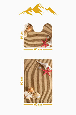 Modern Desenli Dijital Baskı 3’lü Banyo Paspas Takımı Yıkanabilir Kaymaz Tabanlı Klozet Takımı KLZ0011