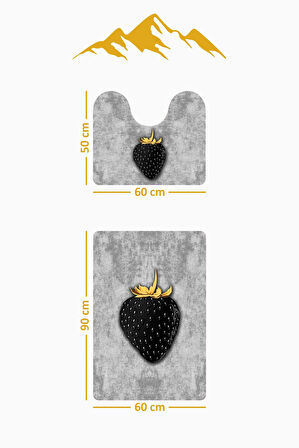 Modern Desenli Dijital Baskı 3’lü Banyo Paspas Takımı Yıkanabilir Kaymaz Tabanlı Klozet Takımı KLZ0017