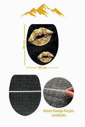 Modern Desenli Dijital Baskı 3’lü Banyo Paspas Takımı Yıkanabilir Kaymaz Tabanlı Klozet Takımı KLZ0029