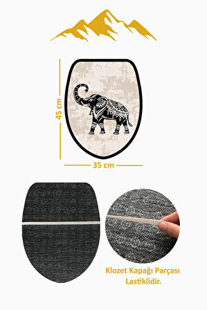 Modern Desenli Dijital Baskı 3’lü Banyo Paspas Takımı Yıkanabilir Kaymaz Tabanlı Klozet Takımı KLZ0030