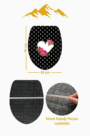 Modern Desenli Dijital Baskı 3’lü Banyo Paspas Takımı Yıkanabilir Kaymaz Tabanlı Klozet Takımı KLZ0031