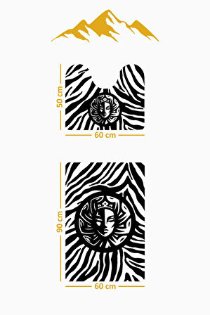 Modern Desenli Dijital Baskı 3’lü Banyo Paspas Takımı Yıkanabilir Kaymaz Tabanlı Klozet Takımı KLZ0034